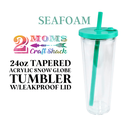 24oz TAPERED ACRYLIC SNOW GLOBE TUMBLER W/LEAKPROOF LID - BLANK