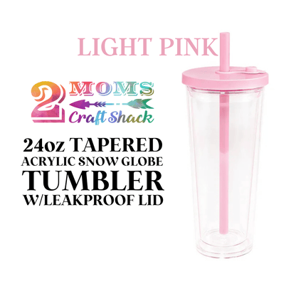 24oz TAPERED ACRYLIC SNOW GLOBE TUMBLER W/LEAKPROOF LID - BLANK