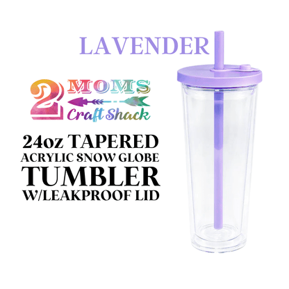 24oz TAPERED ACRYLIC SNOW GLOBE TUMBLER W/LEAKPROOF LID - BLANK