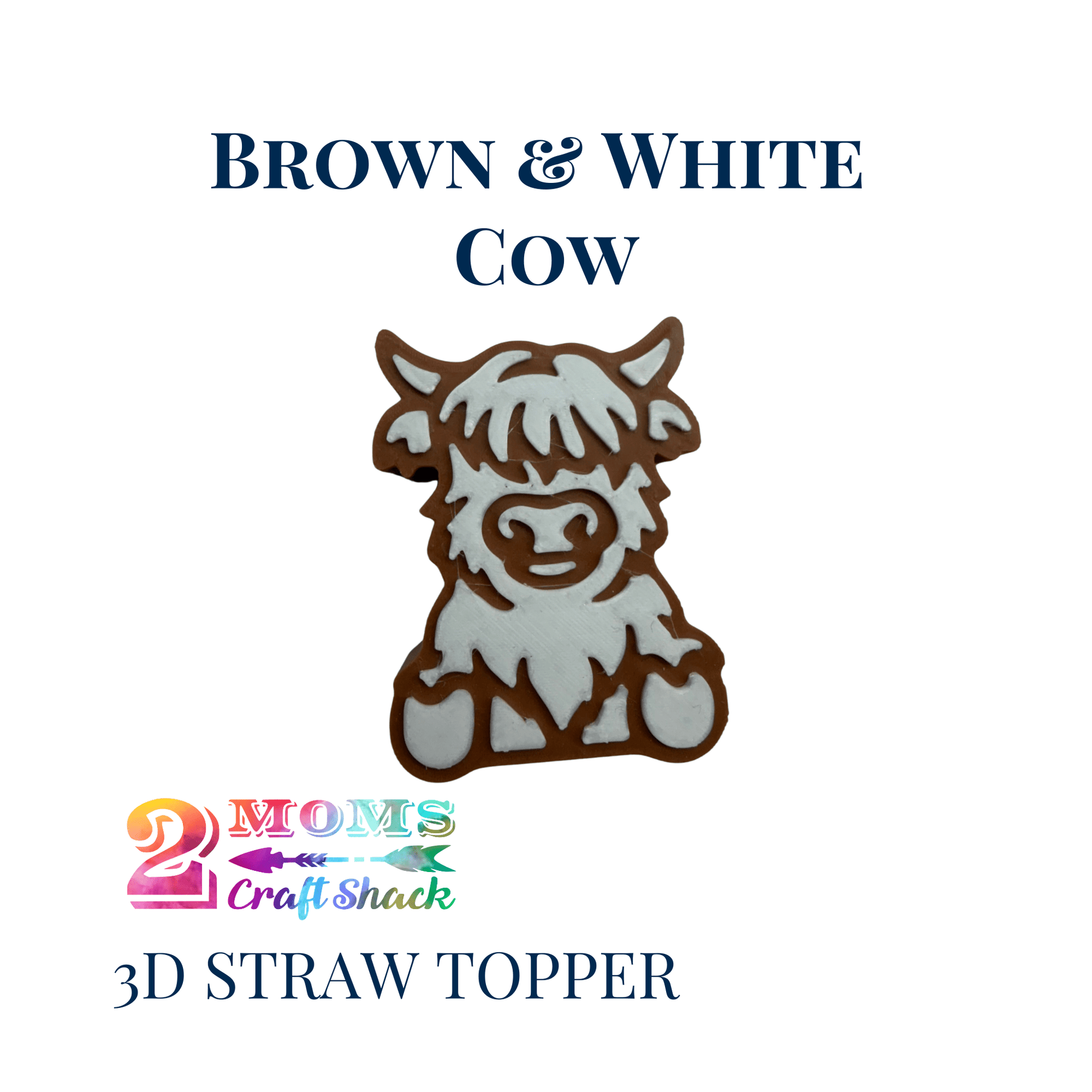 HIGHLAND COW - 3D STRAW TOPPER - NEW