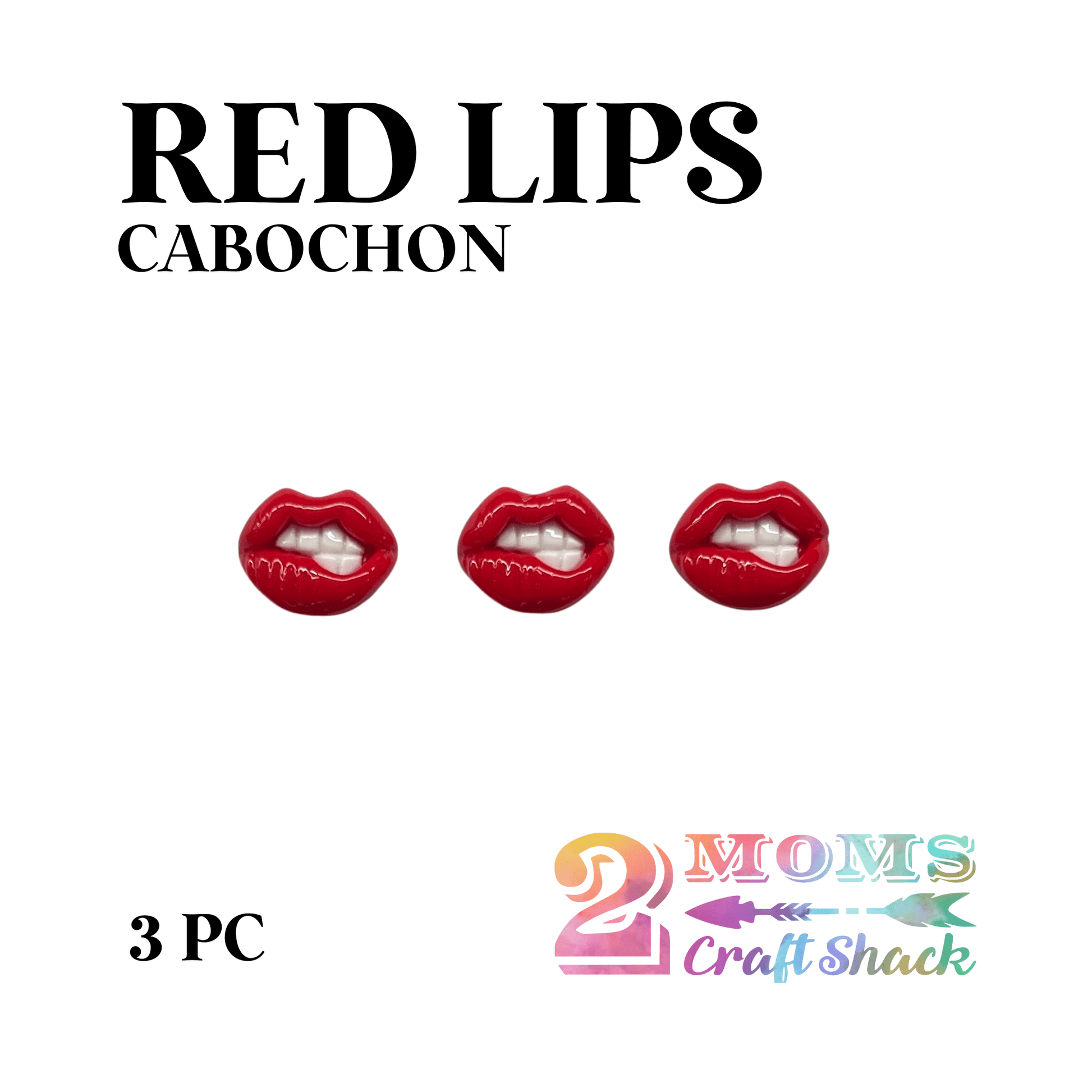 RED LIPS CABOCHON - CRAFT SUPPLIES