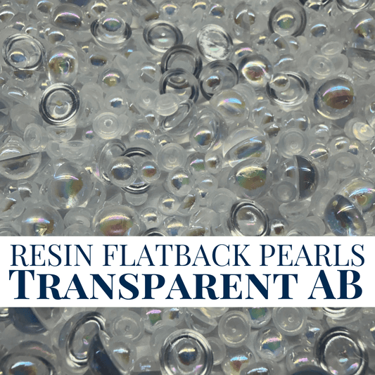 RESIN FLATBACK PEARLS - TRANSPARENT AB - NEW