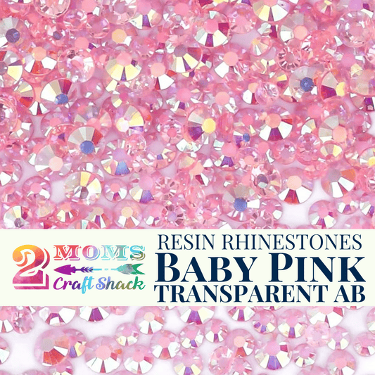 Resin Rhinestones - BABY PINK TRANSPARENT AB - NEW