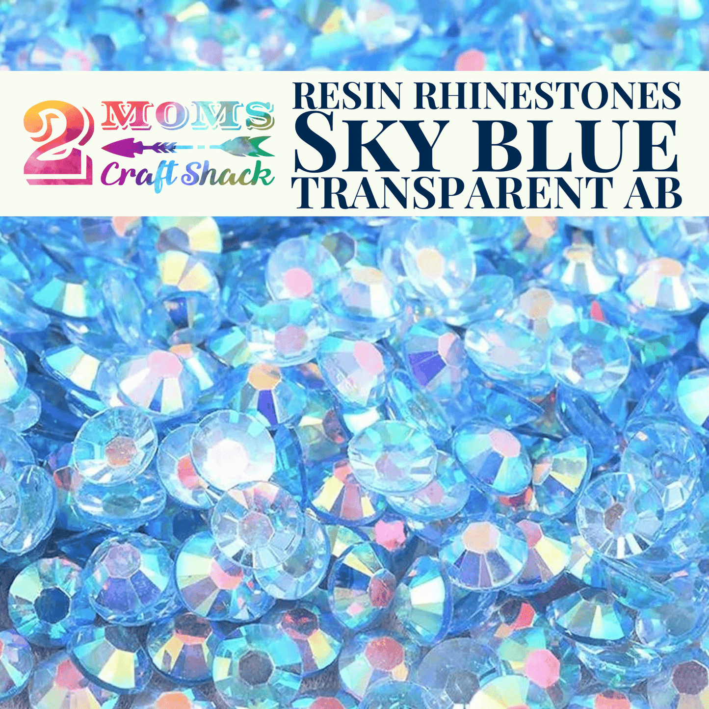 Resin Rhinestones - SKY BLUE TRANSPARENT AB - NEW