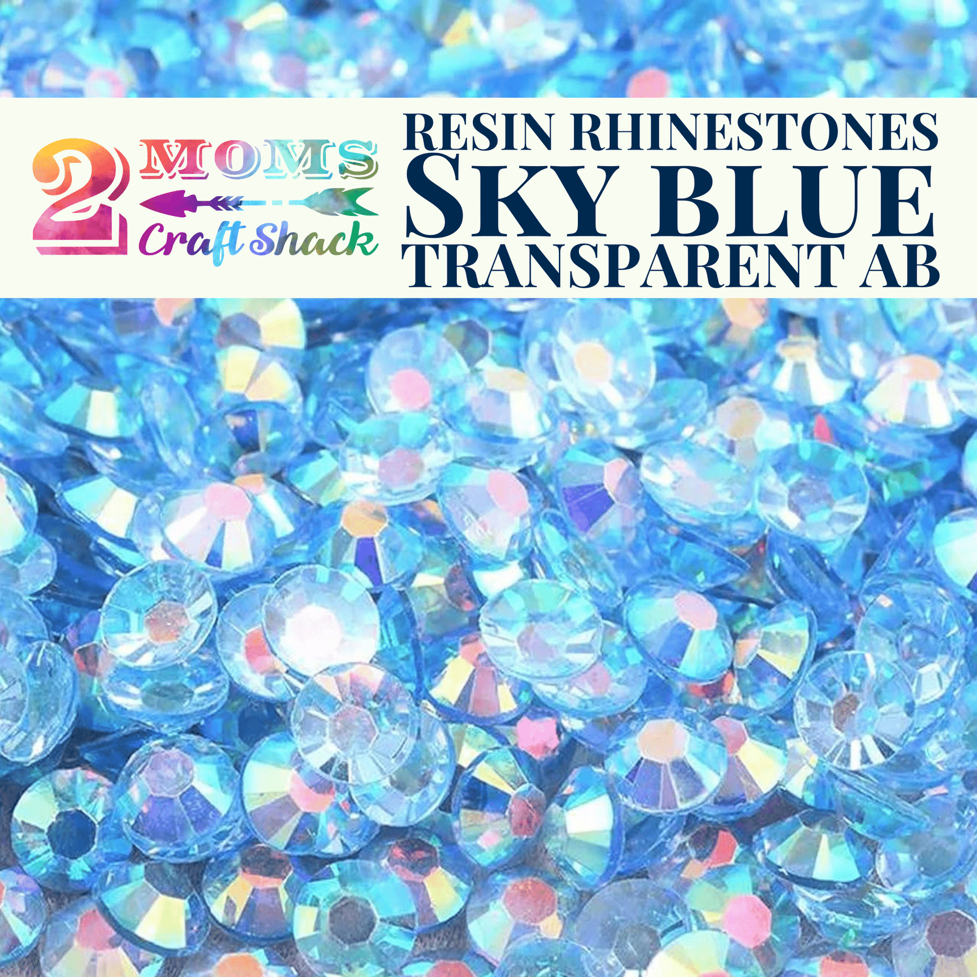 Resin Rhinestones - SKY BLUE TRANSPARENT AB - NEW