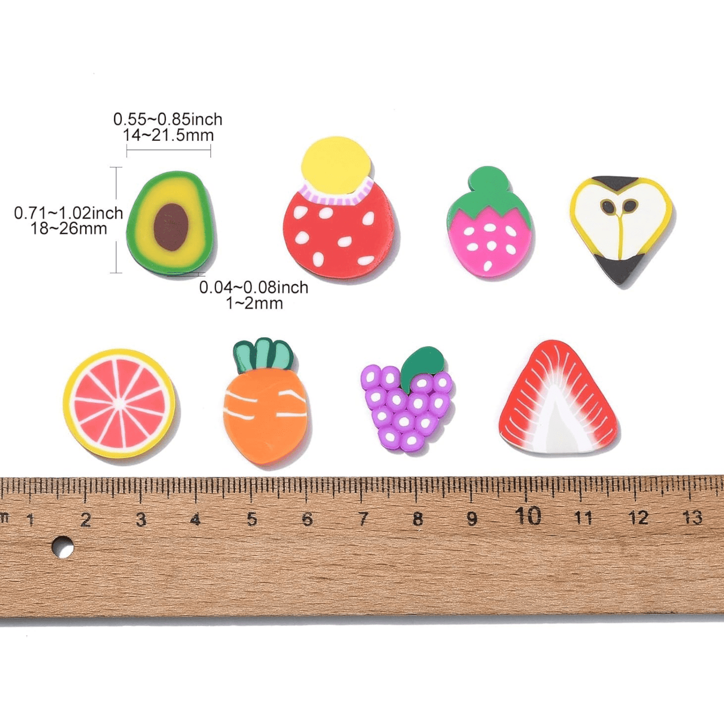 XL POLYMER CLAY SHAPES - FRUIT - CRAFT SUPPLIES